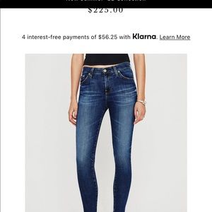 AG The Farrah Skinny Ankle high rise skinny size 26